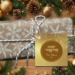 Gold Strings Snowflakes Gold Metallic Bedankjes Labels