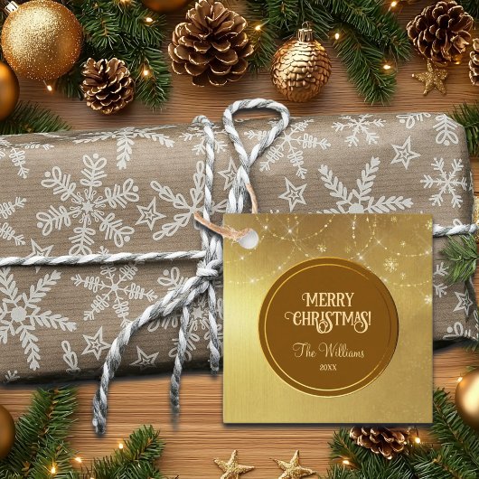 Gold Strings Snowflakes Gold Metallic Bedankjes Labels