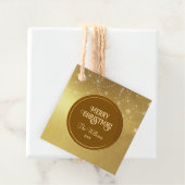 Gold Strings Snowflakes Gold Metallic Bedankjes Labels (In situ)