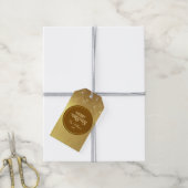 Gold Strings Snowflakes Gold Metallic Cadeaulabel (Met Touw)