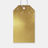 Gold Strings Snowflakes Gold Metallic Cadeaulabel (Achterkant)