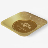 Gold Strings Snowflakes Gold Metallic Papieren Bordje (Gebogen)