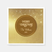 Gold Strings Snowflakes Gold Metallic Servet (Voorkant)