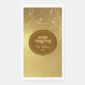 Gold Strings Snowflakes Gold Metallic Servet (Voorkant)