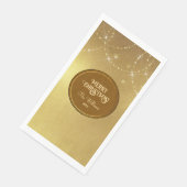Gold Strings Snowflakes Gold Metallic Servet (Hoek)