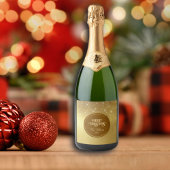 Gold Strings Snowflakes Gold Metallic Sparkling Wijnetiket