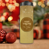 Gold Strings Snowflakes Gold Metallic Thermosbeker