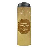 Gold Strings Snowflakes Gold Metallic Thermosbeker (Voorkant)