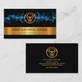 Gold Stripe Blue Electric Lightning Electrice Visitekaartje (Voorkant / Achterkant)