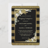 Gold Stripe Bronze Rozen Weddenschap Kaart (Voorkant)