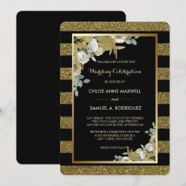Gold Stripe Bronze Rozen Weddenschap Kaart