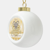 Gold Stripe Cute Baby Koala Keramische Bal Ornament (Rechts)