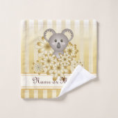 Gold Stripe Cute Baby Koala Kinder Bad Handdoek (Wasdoekje)