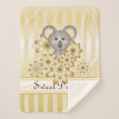Gold Stripe Cute Baby Koala Sherpa Deken (Voorkant)