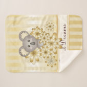 Gold Stripe Cute Baby Koala Sherpa Deken (Voorkant (horizontaal))