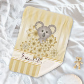 Gold Stripe Cute Baby Koala Sherpa Deken