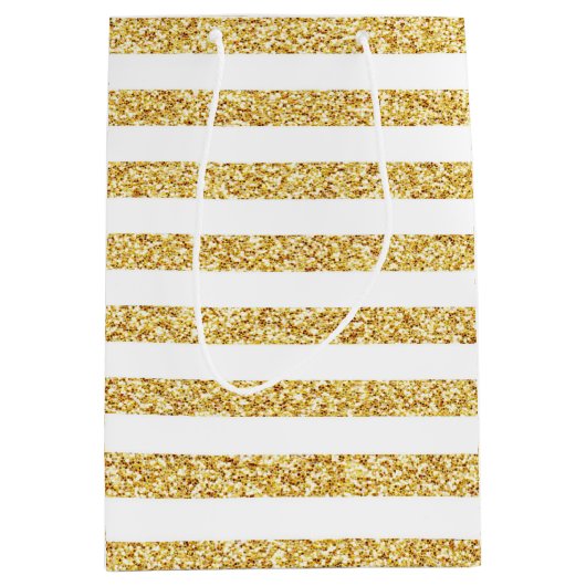 Gold Stripe Gift-tas Medium Cadeauzakje (Voorkant)