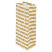 Gold Stripe Gift-tas Wijn Cadeautas (Voorkant Gekanteld)