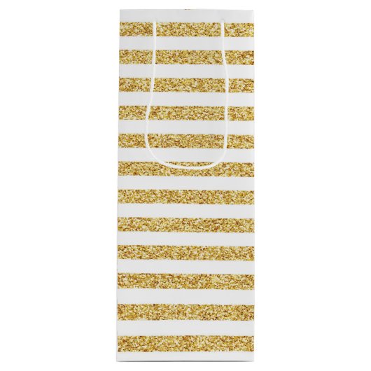 Gold Stripe Gift-tas Wijn Cadeautas (Voorkant)