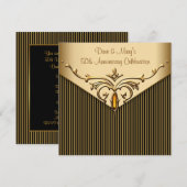Gold Stripe Gold 50e Jubileum Partij Kaart (Voorkant / Achterkant)