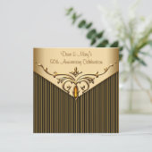 Gold Stripe Gold 50e Jubileum Partij Kaart (Staand voorkant)