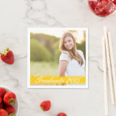 Gold Stripe Gradupe Party Paper Napkin-set Servetten (Insitu)