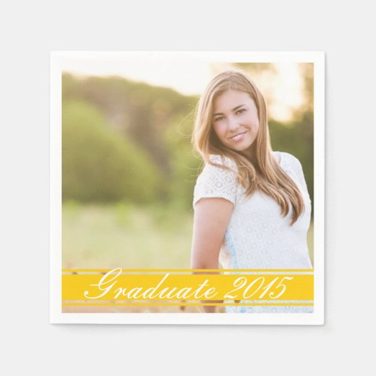 Gold Stripe Gradupe Party Paper Napkin-set Servetten (Voorkant)