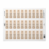 "Gold Stripe Honeybee Floral Small Honey Jar" Etiket (Full Sheet)