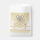 Gold Stripe Koala Baby shower / Kinderverjaardag Bedankzakje (Voorkant)