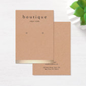 Gold Stripe Kraft Earring Display Holder Visitekaartje (Bureau)