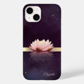 Gold Stripe Lotus Flower Boho Case-Mate iPhone Case (Achterkant)