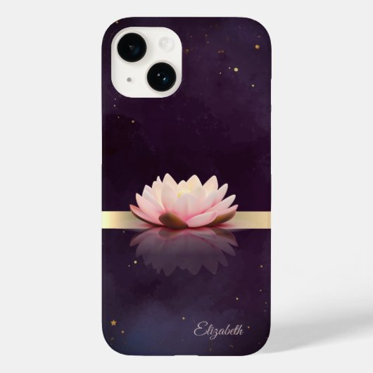 Gold Stripe Lotus Flower Boho Case-Mate iPhone Case (Achterkant)
