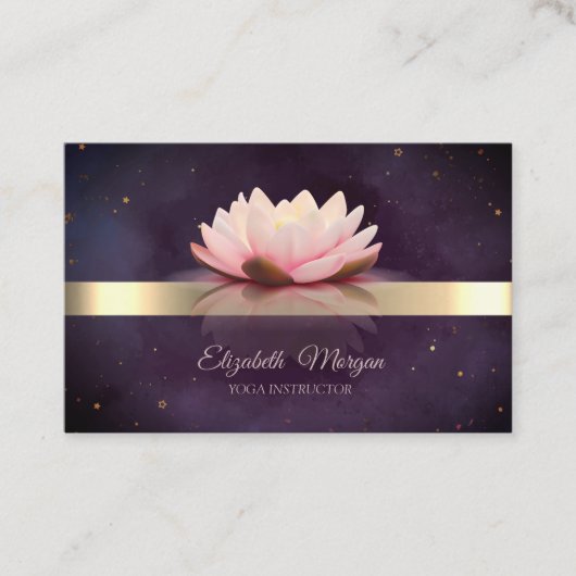 Gold Stripe Lotus Flower Boho Yoga Visitekaartje (Voorkant)