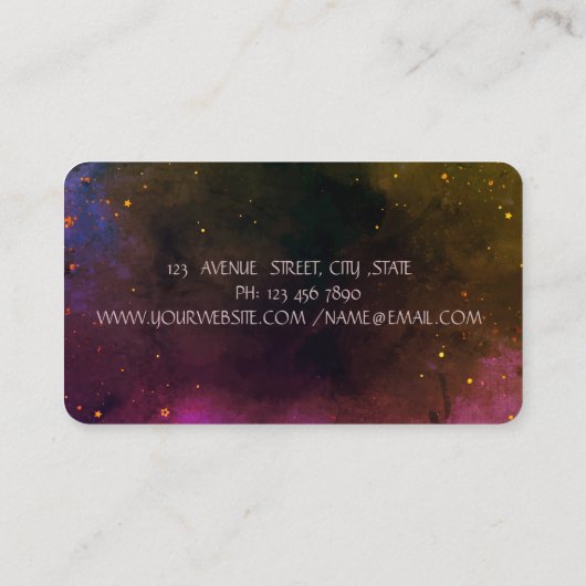 Gold Stripe Lotus Flower Visitekaartje (Achterkant)