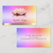 Gold Stripe Lotus Flower Yoga Instructor Visitekaartje (Voorkant / Achterkant)