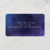 Gold Stripe Lotus Moon Blue Yoga Instructor Visitekaartje (Achterkant)