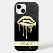 Gold Stripe, metalen druppelaar zwart glitter Case-Mate iPhone Case (Achterkant)