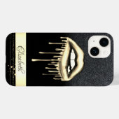 Gold Stripe, metalen druppelaar zwart glitter Case-Mate iPhone Case (Achterkant (horizontaal))
