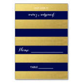 Gold Stripe Navy Blue Escort Kaarten (Voorkant)