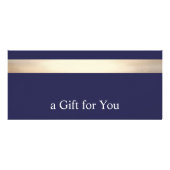 Gold Stripe Navy Blue Gift Certificate Reclamekaart (Voorkant)