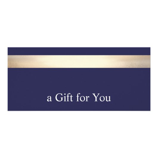 Gold Stripe Navy Blue Gift Certificate Reclamekaart (Voorkant)