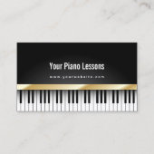 Gold Stripe Piano Lessons Dark Visitekaartje (Voorkant)