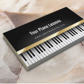 Gold Stripe Piano Lessons Dark Visitekaartje