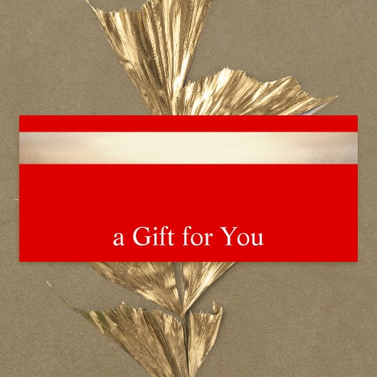 Gold Stripe Red Gift Certificate Holiday Bedankkaart