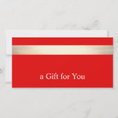 Gold Stripe Red Gift Certificate Holiday Bedankkaart (Voorkant)
