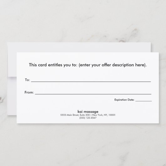 Gold Stripe Red Gift Certificate Holiday Bedankkaart (Achterkant)