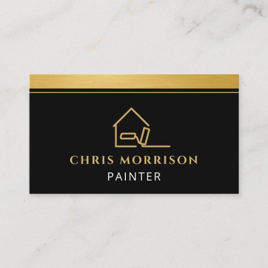 Gold Stripe Roller Painter  Visitekaartje (Voorkant)