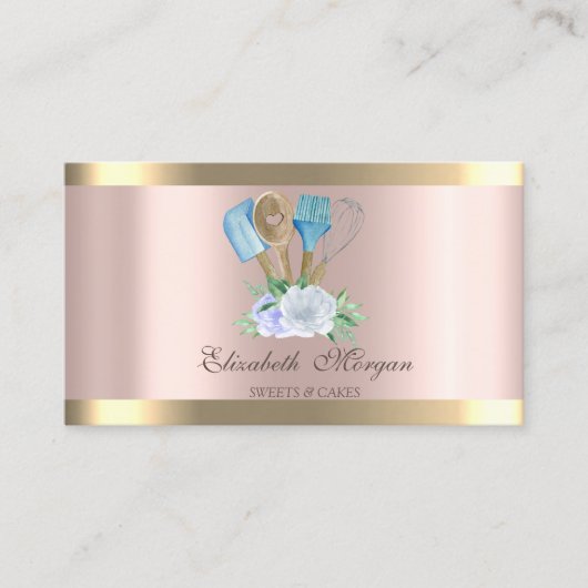 Gold Stripe Roos Gold Bakery Hand Tools Visitekaartje (Voorkant)