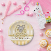 Gold Stripe Schattige Koala Baby shower / Kinderve Papieren Bordje (Feest)