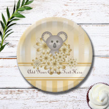 Gold Stripe Schattige Koala Baby shower / Kinderve